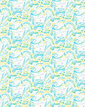 Abstract Blue Yellow Swirl Ribbon Rug