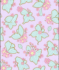 Pastel Lavender Butterfly Floral Array Rug