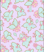 Pastel Lavender Butterfly Floral Array Rug