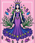 Royal Purple Queen with Starry Skirt Rug