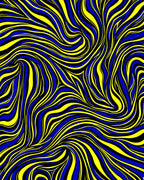 Vibrant Blue Yellow Swirl Rug