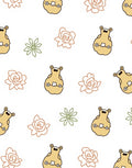 Tan Grotesque Floral Scatter Rug