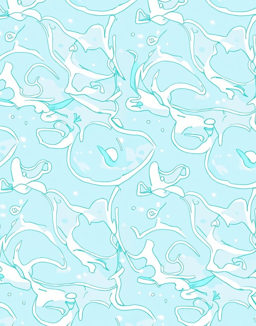 Arctic White Blue Swirl Abstract Rug