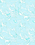Arctic White Blue Swirl Abstract Rug