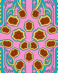 Psychedelic Pink Turtle Shell Swirls Rug