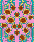 Psychedelic Pink Turtle Shell Swirls Rug