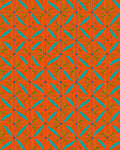 Orange Teal Geometric Abstract Squares Rug
