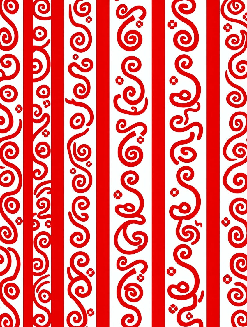 Crimson Swirl Stripes Rug