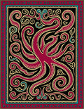 Maroon Octopus Swirl Tribal Rug