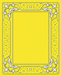 Yellow Starburst Whimsical Border Rug