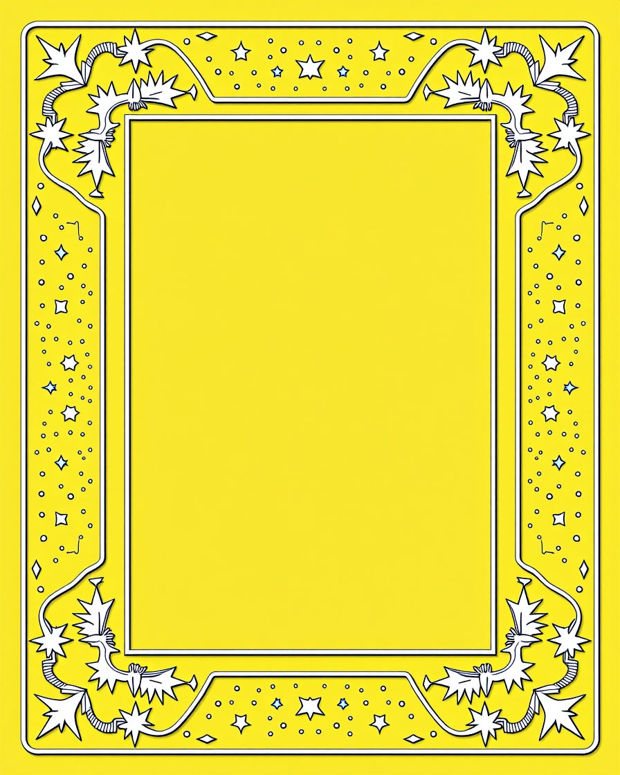 Yellow Starburst Whimsical Border Rug