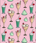 Pastel Pink Creamy Drinks Cherries Rug