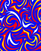 Bold Blue Red Yellow Swirls Rug