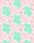 Blush Pink Teal Organic Shapes Rug