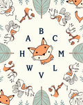Whimsical Fox Floral Alphabet Cream Rug