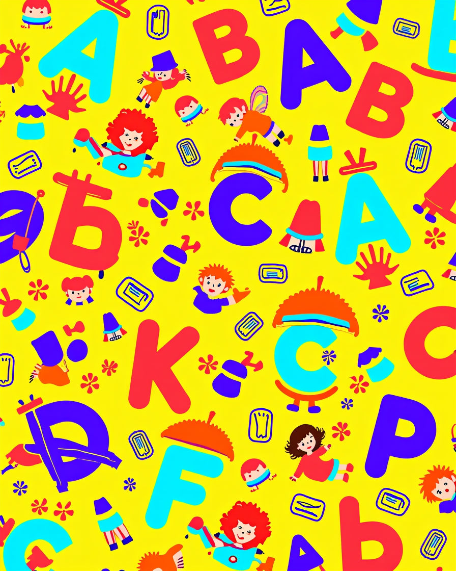 Playful Alphabet Characters And Flowers Rug