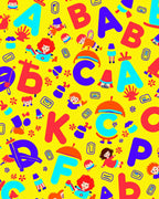 Playful Alphabet Characters And Flowers Rug