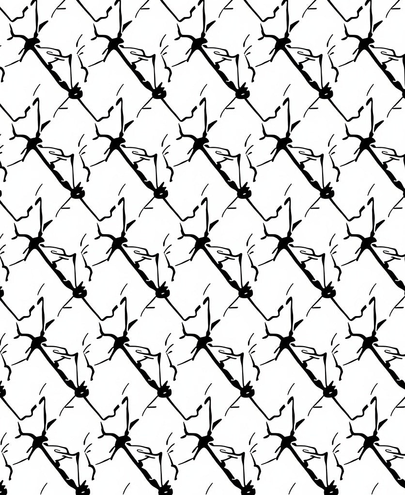 Abstract Black White Jagged Lines Rug