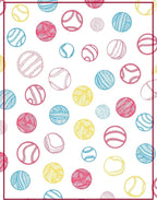 Colorful Drawn Circles Yarn Balls Rug