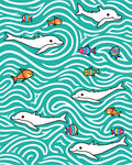 Playful Dolphins and Colorful Fish Water Rug