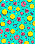 Retro Comic Book Circles Rug