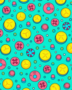 Retro Comic Book Circles Rug