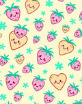 Kawaii Pink Strawberry Heart Field Rug