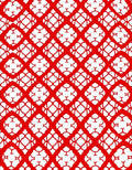 Bold Red Lattice Geometric Rug