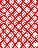 Bold Red Lattice Geometric Rug