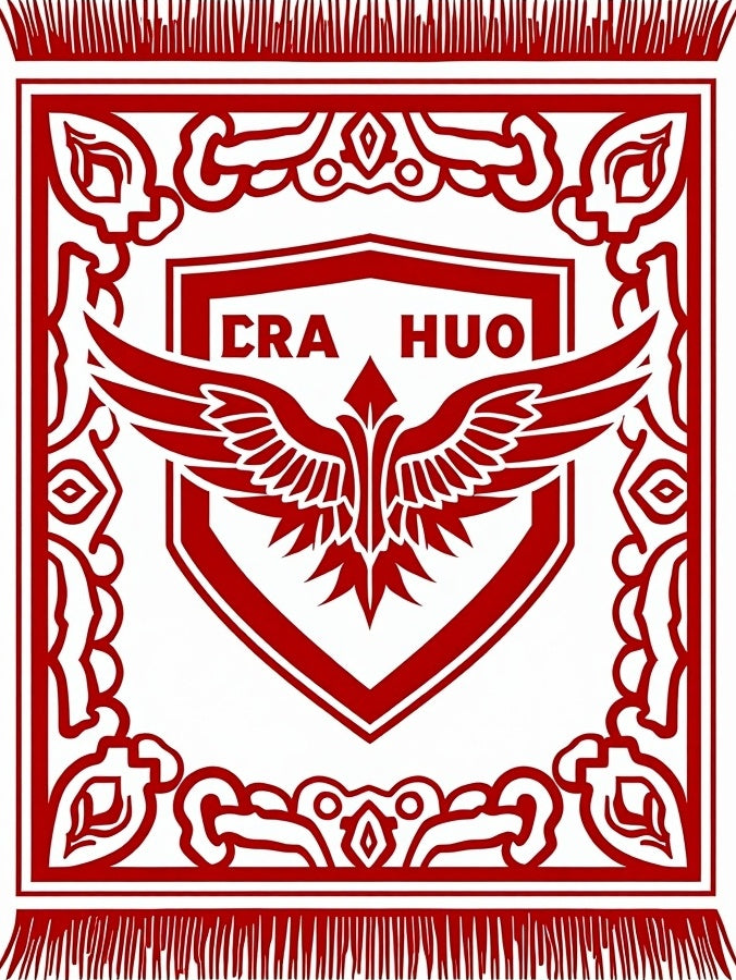 Crimson Crested Eagle Shield Rug