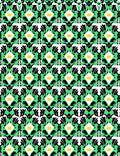 Vibrant Green Black White Yellow Lattice Rug