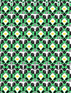 Vibrant Green Black White Yellow Lattice Rug