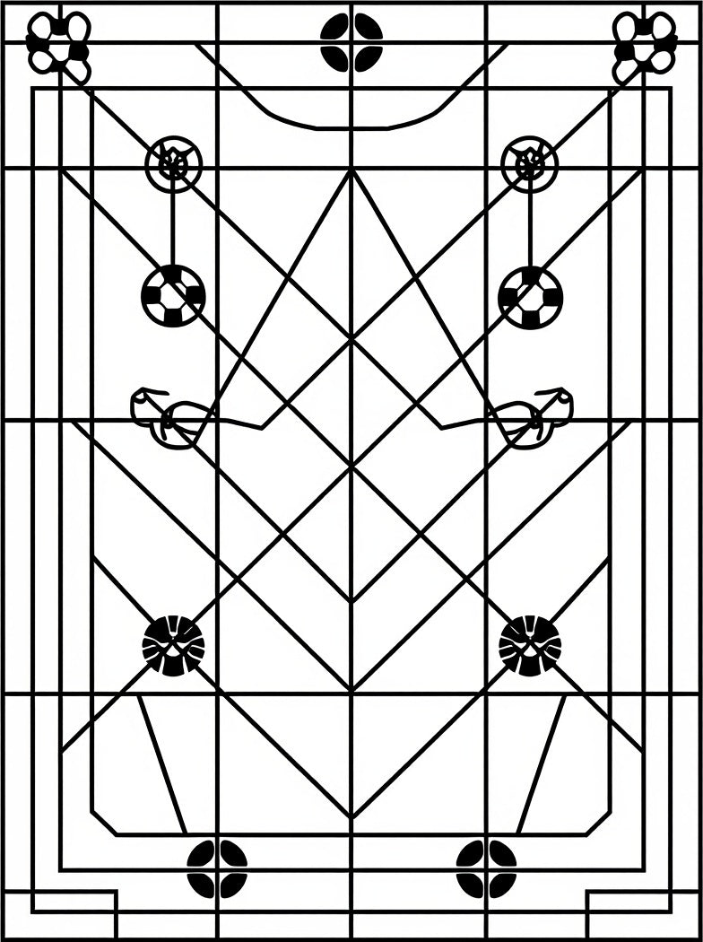 Geometric Black White Soccer Ball Rug