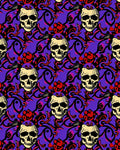 Gothic Skull Rose Swirls Rug