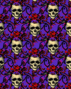 Gothic Skull Rose Swirls Rug