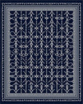 Navy Blue Intricate Geometric Lattice Rug