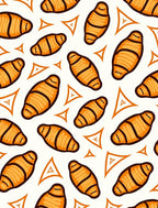Croissant Orange Triangles Repeating Pattern Rug
