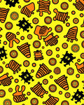Tribal Creatures Orange Yellow Rug
