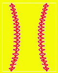 Bright Yellow Red Stitching Rectangles Rug