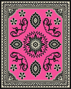 Bright Pink Folk Animal Medallion Rug