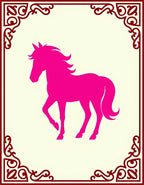Vibrant Magenta Galloping Horse Art Rug