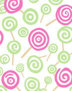 Sweet Pink Green Swirl Lollipops Rug