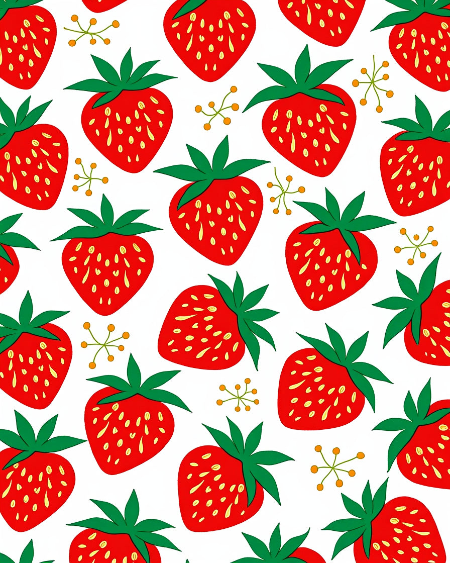 Sweet Red Strawberry Berry Patch Rug