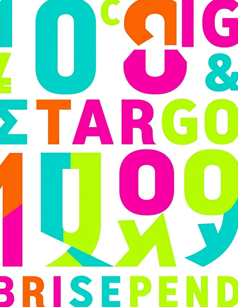 Vibrant Bold Alphabetical Collage Rug
