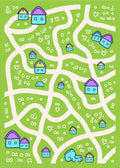 Whimsical Village Map Houses Rug