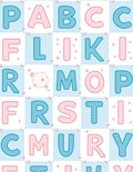 Playful Alphabet Blocks Blue Pink Rug