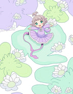Pastel Lavender Green Floral Girl Rug