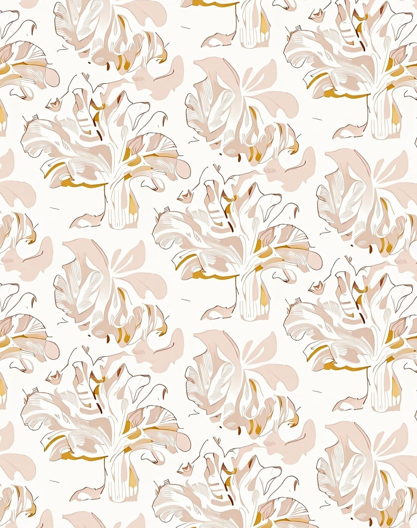 Blush Sepia Floral Art Nouveau Rug