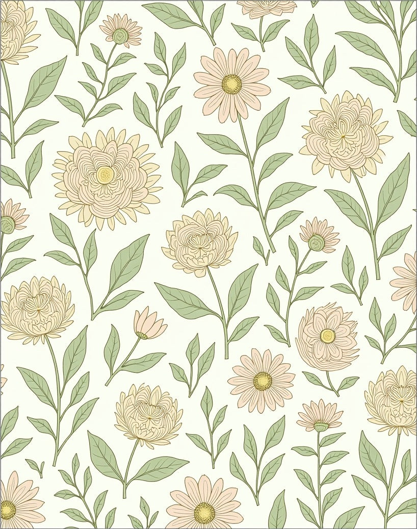 Cream Pink Daisy Floral Blossom Rug