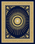 Rich Navy Gold Sunburst Medallion Rug
